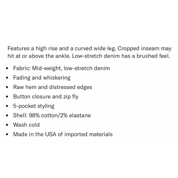 MOTHER Half Pipe Ankle Fray I Confess High Waist Wide Leg Crop 23 - Picture 15 of 16